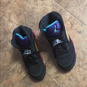 Nike Black and Red Sneakers with Blue Accents